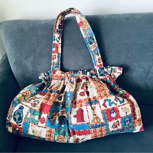 Handmade Large Totes  Bag Size 20” x 31” Dogs Fabric